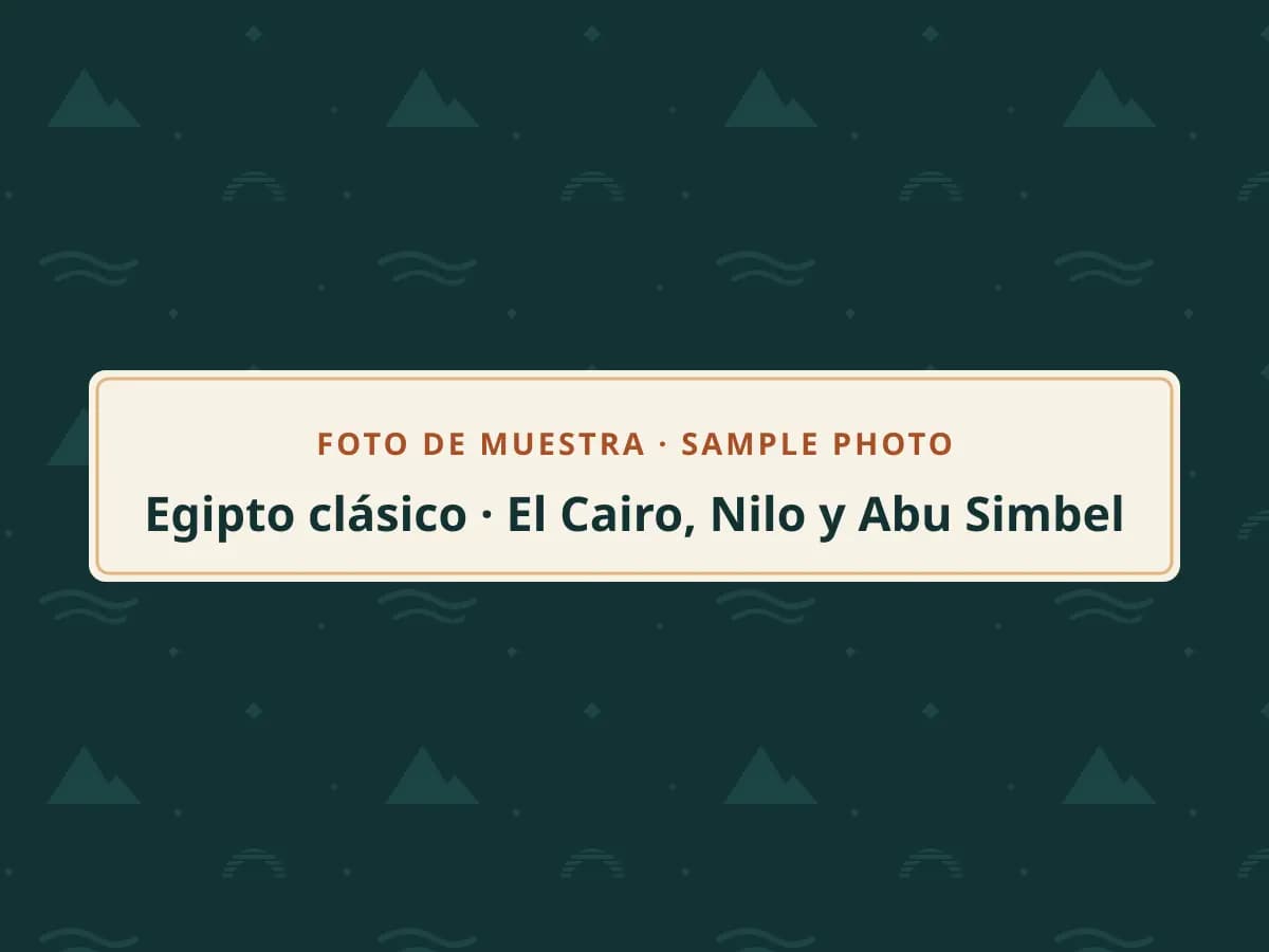 Sample photo: Cairo, the Nile and Abu Simbel
