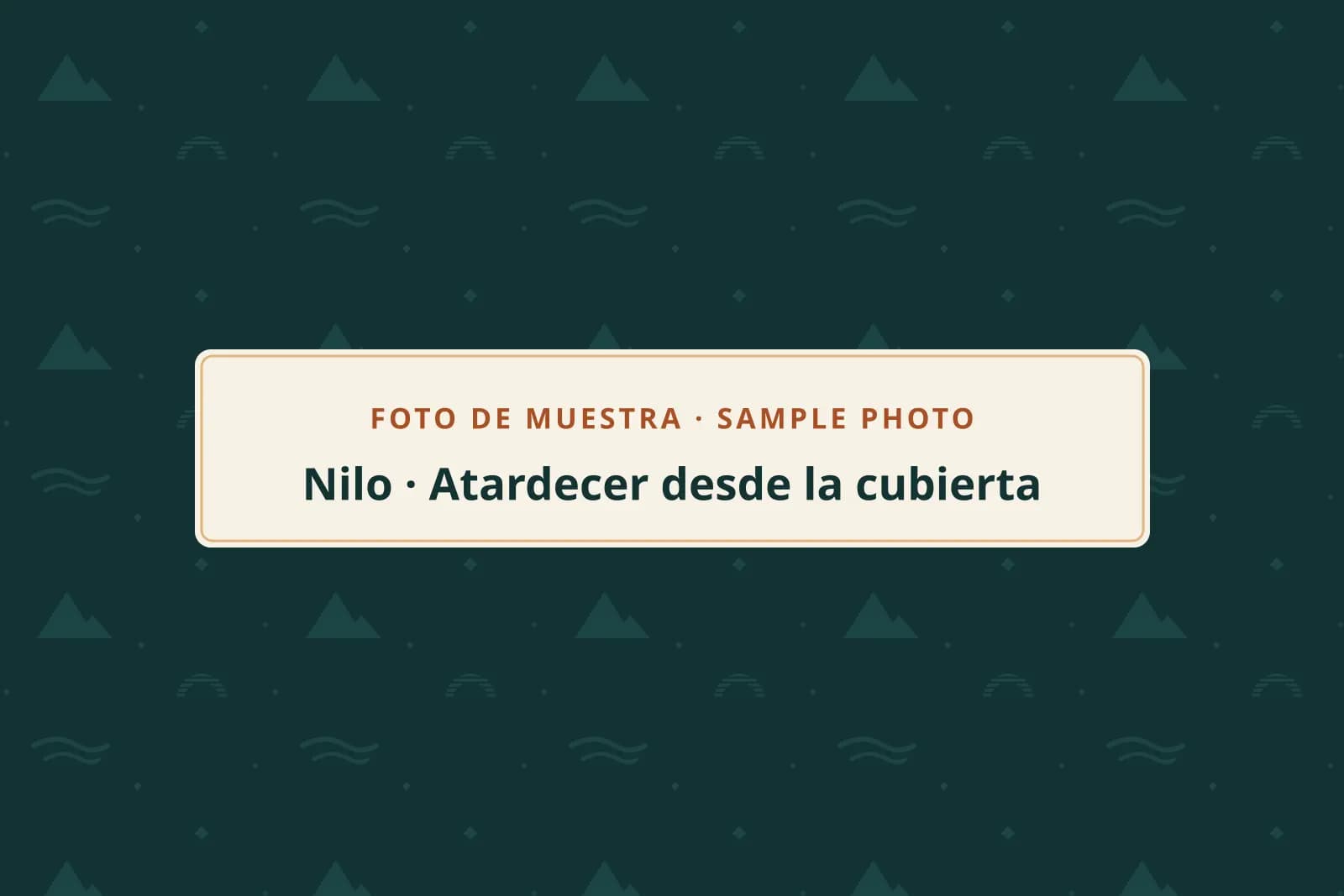 Foto de muestra: atardecer en el Nilo